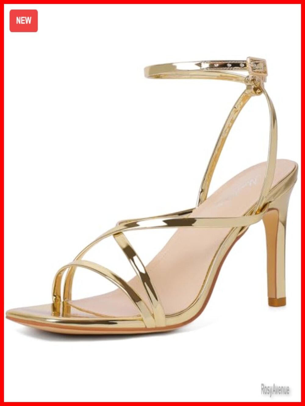 Strappy Heels Square Open Toe Lace Up Stiletto High Heels Ankle Strap Sandals